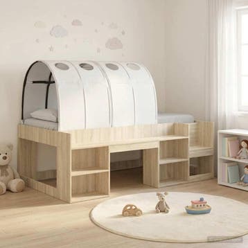vidaXL Hoge Bedframe voor Kinderen met Opslag 3 st Sonoma, Verzenden, Nieuw, Bruin, Hout