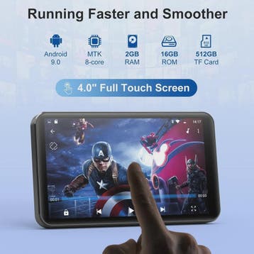MP3 Speler met Bluetooth & WiFi: 4" Touchscreen, Android 9.0, Verzenden, Nieuw