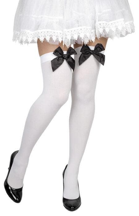 Pantykousen wit met zwarte strik, Kleding | Dames, Carnavalskleding en Feestkleding, Nieuw, Ophalen of Verzenden