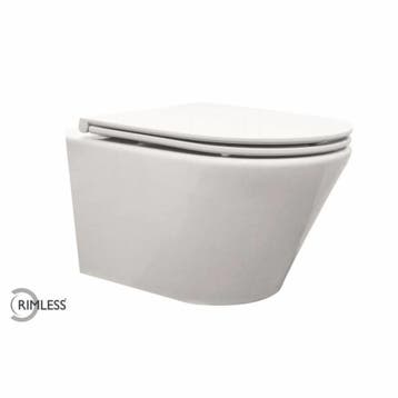 Wandcloset Vesta Junior Diepspoel Rimfree Wit (Inclusief, Ophalen of Verzenden, Nieuw
