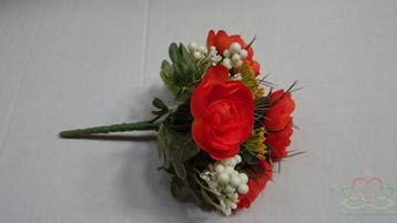 Bruidsmeisjesboeket Ranonkel Zijden frost Oranje, Ophalen of Verzenden, Nieuw