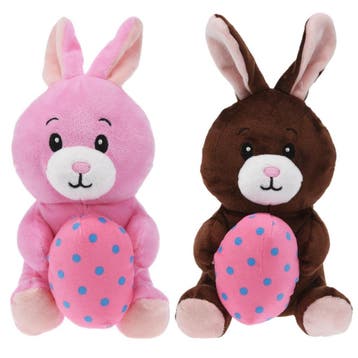 Paashazen knuffel set van 2 - pluche - 20 cm - met paasei, Verzenden, Nieuw