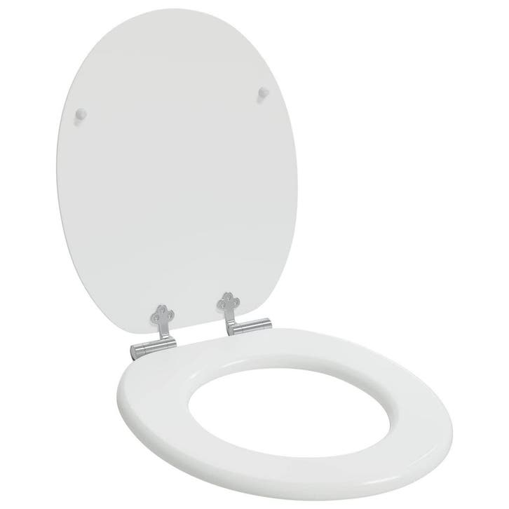 vidaXL Zachte sluit toiletbril Wit 44 x 38 cm MDF-plaat, Doe-het-zelf en Verbouw, Sanitair, Nieuw, Verzenden