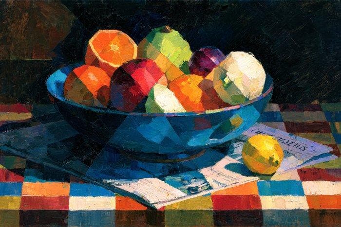 Iconica - Geometric Fruit - Unique 1/1 XXL (100 x 150 cm), Antiek en Kunst, Kunst | Designobjecten
