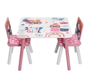 Kinder Tafel met 2 Stoelen Hout voor Leren en Spelen, Verzenden, Nieuw