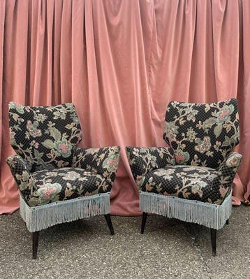 Fauteuil (2) - Hout, Textiel