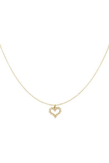 Goudlief Ketting strass hartje (Hangerkettingen, Kettingen), Verzenden, Nieuw, Zilver, Overige materialen
