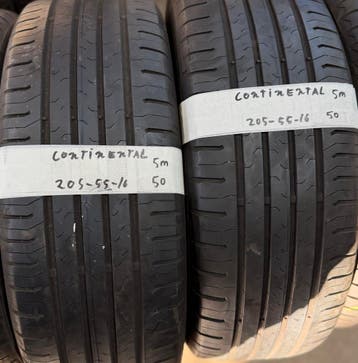 2x 205-55-16 Continental Zomer 2x 5mm €50 Per Band 205 55 16, Ophalen, Gebruikt, 16 inch, 205 mm