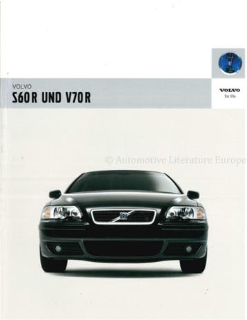 2005 VOLVO S60 R | V70 R BROCHURE DUITS, Boeken, Nieuw, Volvo, Author