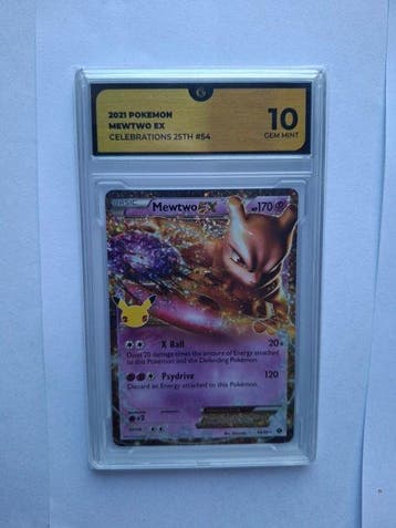 Pokémon - 1 Graded card - Mewtwo 54 Full art, Foil, Promo, Nieuw