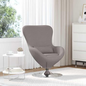 vidaXL Eivormige stoel Taupe Stof, Verzenden, Nieuw