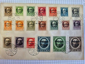 Beieren 1919/1919 - Volksstaat Beieren - Michel 116/133 II A, Gestempeld