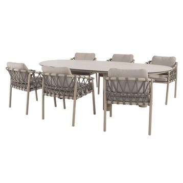 Denia Piacenza dining tuinset 240x105xH75 cm 7 delig, Ophalen of Verzenden, Nieuw