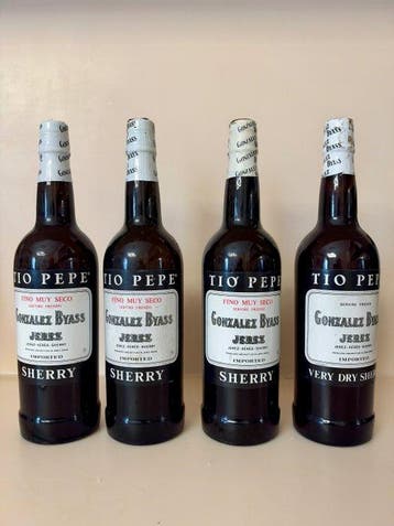 Gonzalez Byass, Tio Pepe Sherry - Jerez Fino - 4 Flessen, Nieuw