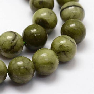 10 x edelsteen kraal van Chinese Jade 12mm gat: c.a. 1,5mm, Ophalen of Verzenden, Nieuw, Kraal