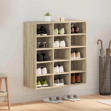 vidaXL Schoenenkast 77,5 x 30 x 83,5 cm Bewerkt hout Sonoma, Verzenden, Nieuw