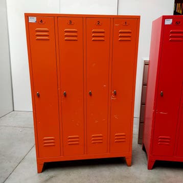 4-deurs industriële metalen lockerkast retro - diverse kleur, Huis en Inrichting, Ophalen of Verzenden, Nieuw