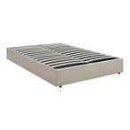 Tweepersoonsbed Nola met bedbodem linnen 200x140 cm beige [e, Verzenden, Nieuw