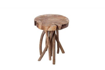 Exclusieve bijzettafel ROOT 30cm natuurlijk teak massief, Ophalen of Verzenden, Nieuw