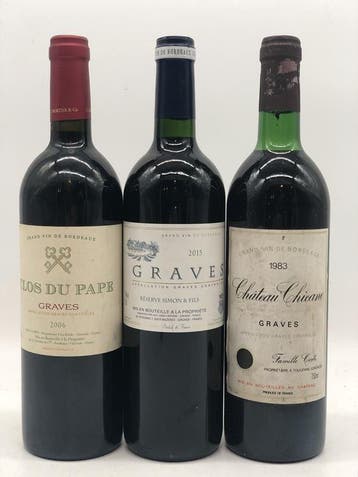 Mixed lot of 3 x 75cl red Graves (Bordeaux, rood), Ophalen of Verzenden, Nieuw, Frankrijk, Rode wijn