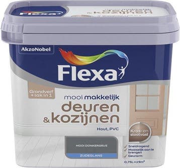 Flexa Mooi Makkelijk Deuren en Kozijnen - Zijdeglans Mooi, Verzenden, Nieuw, Verf, Grijs