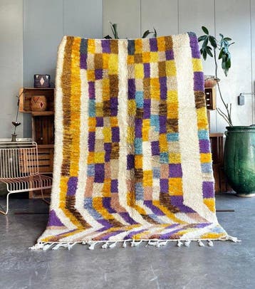 Marokkaans Boujad tapijt – handgemaakt Berberwol tapijt –, Huis en Inrichting, Stoffering | Tapijten en Kleden, Nieuw