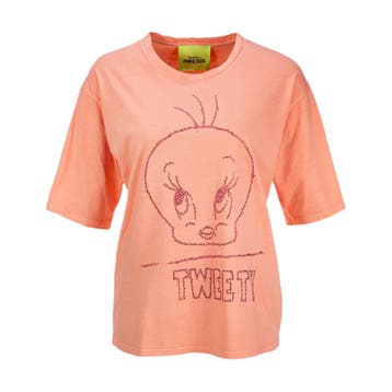 Frogbox • Tweety t-shirt in melon • 36, Kleding | Dames, Tops, Princess goes Hollywood, Verzenden, Nieuw, Oranje