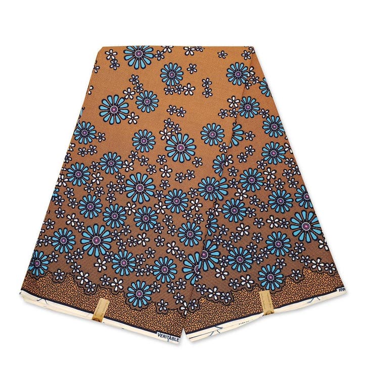 Afrikaanse stof - Flowers - 100% katoen, Hobby en Vrije tijd, Stoffen en Lappen, Nieuw, Ophalen of Verzenden
