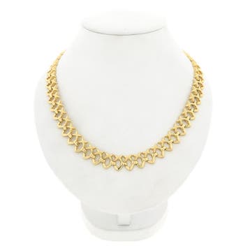 Gouden fantasie schakelcollier (Ketting), Ophalen of Verzenden, Gebruikt, Goud, Goud
