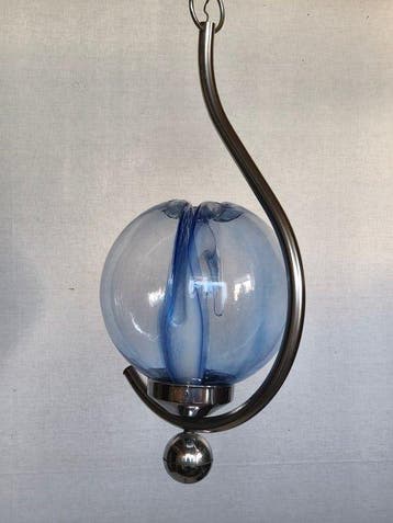 Plafondlamp - Glas, Staal, Chroom, Antiek en Kunst