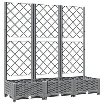 Bloembak met trellis Grijs | Laatste Stuk!, Kunststof, Gebruikt, 100 cm of meer, Balkon