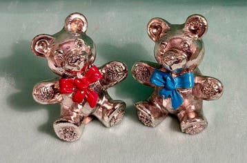 R.Argento - Beeldje - Pair of Cuddly Teddybears (2) - 925