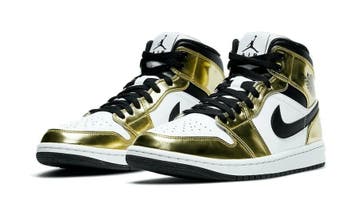 Air Jordan 1 Mid Metallic Gold Black White, Kleding | Heren, Schoenen, Nieuw