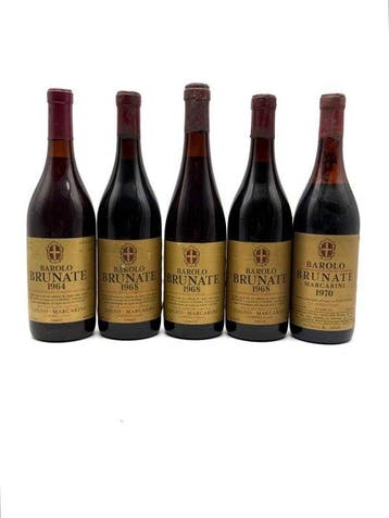 1964, 1968 x3 & 1970 Brunate Marcarini - Barolo - 5 Flessen, Nieuw