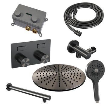 Brauer Gunmetal Carving Thermostatische Regendoucheset, Ophalen of Verzenden, Nieuw