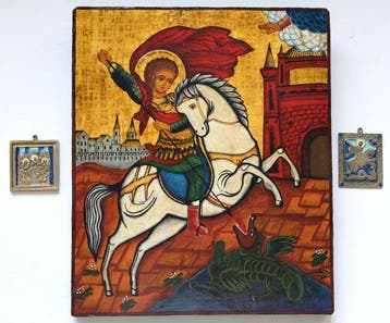 Icoon - Russisch-orthodoxe icoon  Sint-Joris en de draak