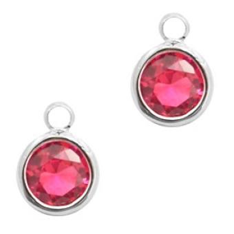 1 x DQ facethanger gekleurd Indian Pink - crystal-silver..., Ophalen of Verzenden, Nieuw, Bedel