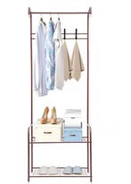 Staand Kledingrek met Planken en Haken – Metalen Garderobere, Verzenden, Nieuw