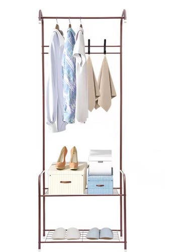 Staand Kledingrek met Planken en Haken – Metalen Garderobere, Kleding | Dames, Kledingrekken, Verzenden, Nieuw