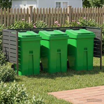 vidaXL Afvalcontainer scherm 249 x 85 x 113 cm Staal, Verzenden, Nieuw, IJzer