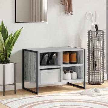 vidaXL Schoenenkast 60 x 35 x 44 cm Bewerkt hout Grijs, Verzenden, Nieuw