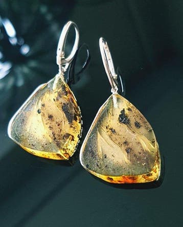 Natuurlijke Baltische amber oorbellen - Barnsteen (Zonder
