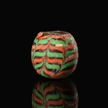 Viking periode Glas Glaskraal met sporen (Zonder