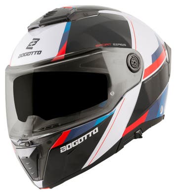 Bogotto FF404 Ezion Zwart Wit Rood Blauw Systeemhelm, Systeemhelm, Nieuw met kaartje, Overige merken, Heren