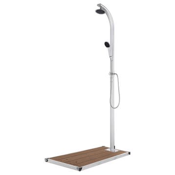vidaXL Buitendouche met bruine basis 220 cm aluminium, Verzenden, Nieuw
