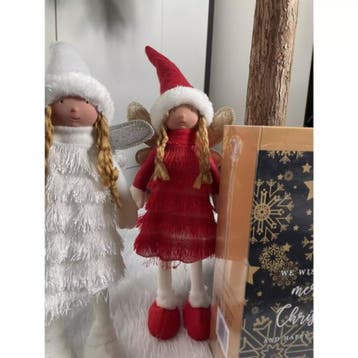 Ruhhy Fairy Rode Kerstfiguur - Fee/Angel/Elf met Glitterv..., Diversen, Kerst, Ophalen of Verzenden, Nieuw