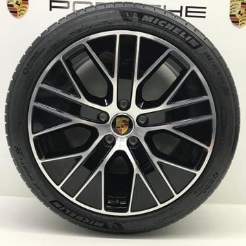 Porsche Taycan ORIGINELE 20inch Turbo Aero zw/alu met banden, Ophalen, Gebruikt, 285 mm, Banden en Velgen