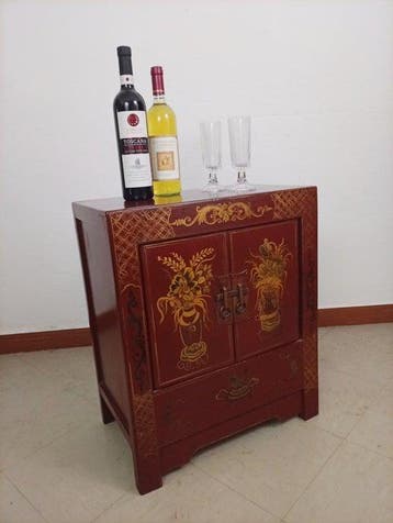 Drankkast - Hout - China - Met verborgen lade, Antiek en Kunst