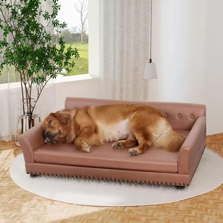 Luxe Hondenbank – Verhoogd PU-Leren Hondenbed met Kussen, Dieren en Toebehoren, Hondenhokken, Nieuw, Verzenden