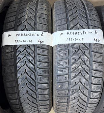 2x 195-60-15 Vredestein Winter 2x 6mm €40 Per Band 195 60 15, Ophalen, Gebruikt, 15 inch, Winterbanden